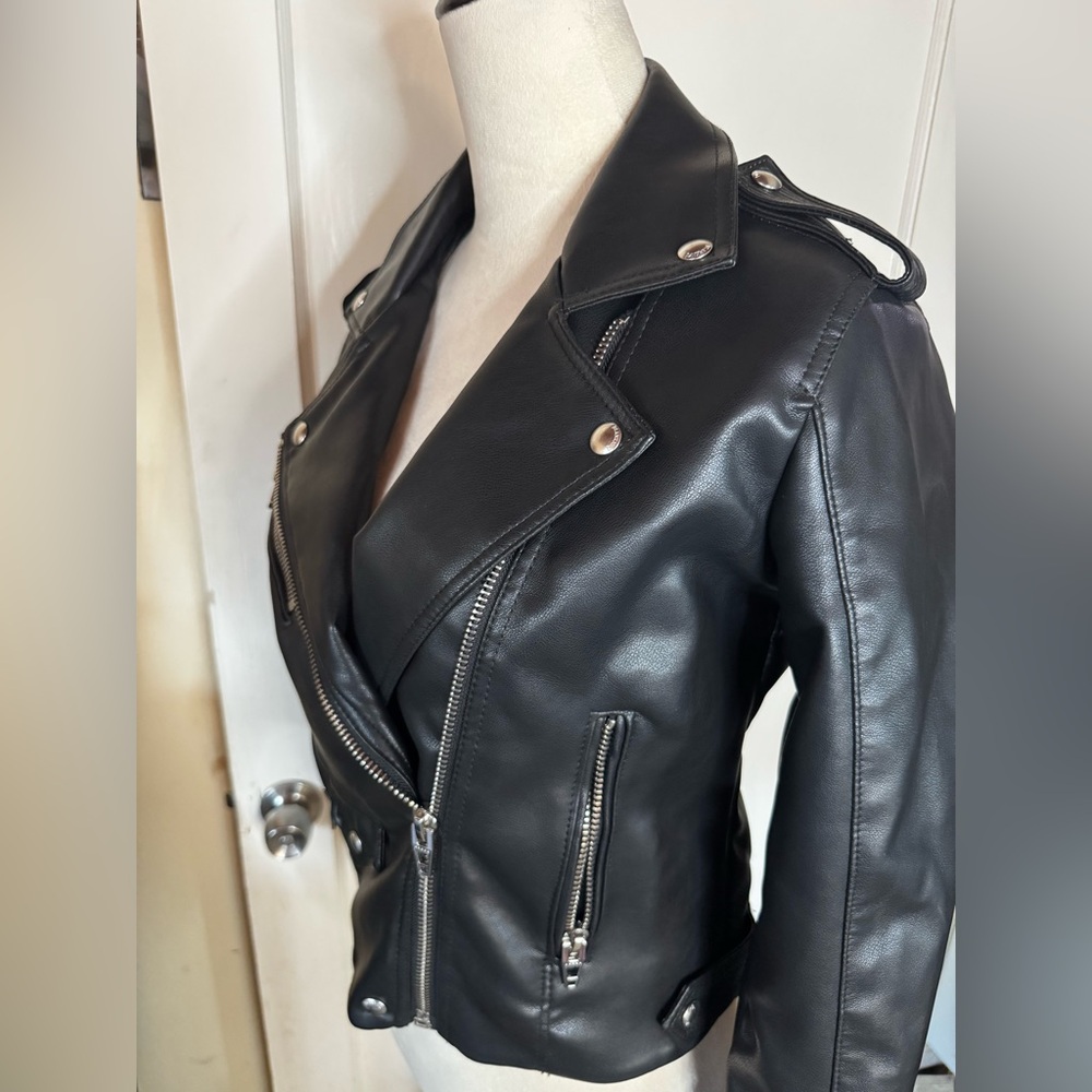 BlankNYC Faux Leather Moto Biker Jacket Goth Punk Skate Motorcycle Whimsygoth - Picture 2 of 9